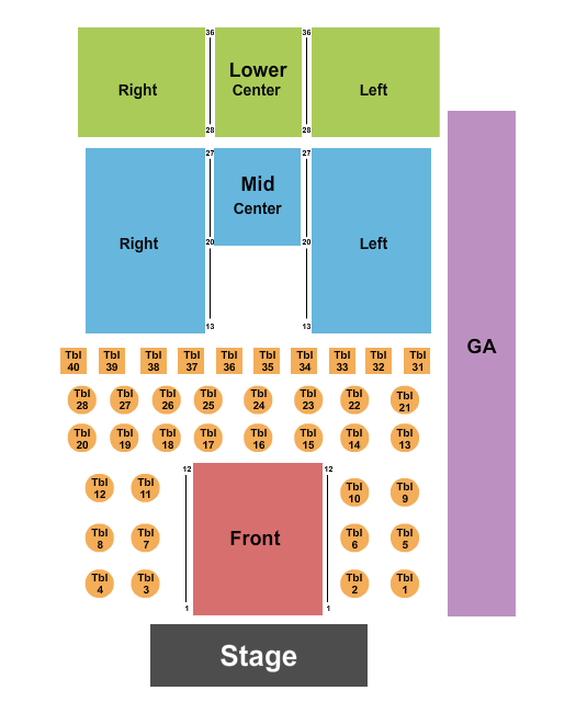 Allan & Jean Millar Centre Endstage Seating Chart