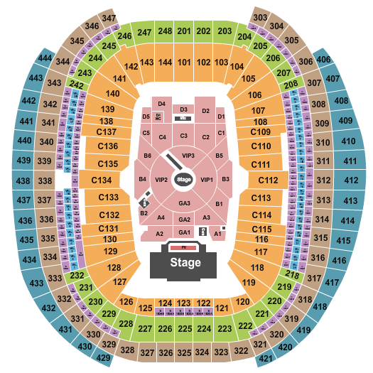 Allegiant Stadium Academy Of Country Music Awards Seating Chart