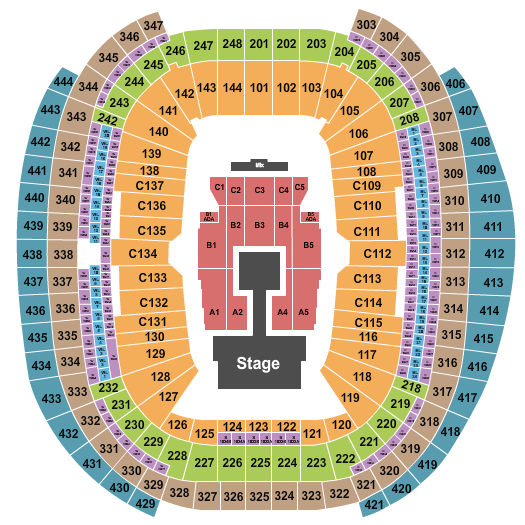 Allegiant Stadium BTS Seating Chart