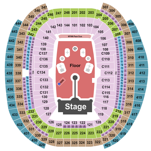 Coldplay Allegiant Stadium Seating Chart