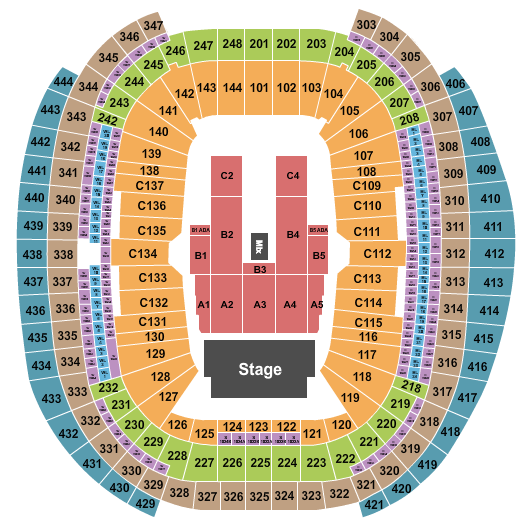seating chart for Allegiant Stadium - Elton John - eventticketscenter.com