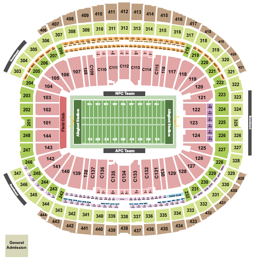 Allegiant Stadium Football RW - Super Bowl Seating Chart
