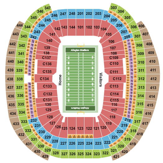 Las Vegas Raiders seating chart at Allegiant stadium