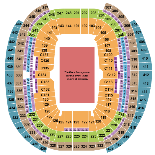 Allegiant Stadium Generic Floor Seating Chart