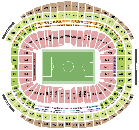Allegiant Stadium Soccer Row Seating Chart