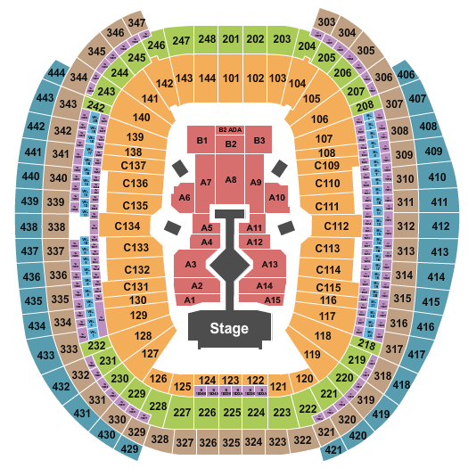 seating chart for Allegiant Stadium - Taylor Swift 2023 - eventticketscenter.com