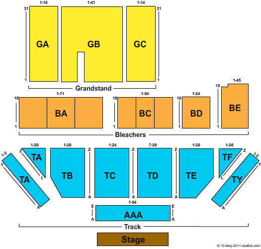 Allen County Fairgrounds - OH End Stage Seating Chart