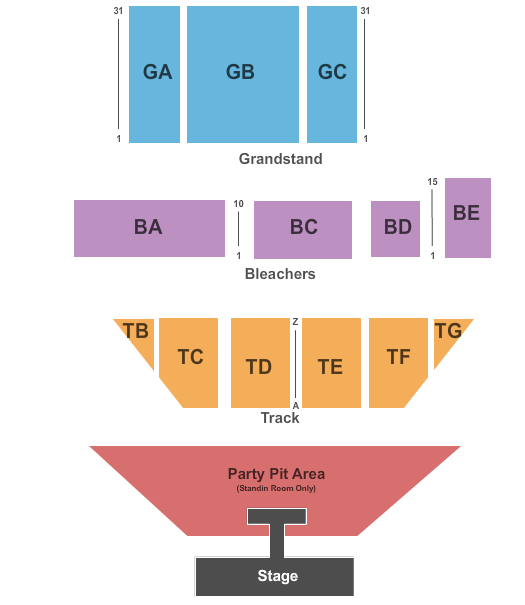 Allen County Fairgrounds - OH Endstage Pit Seating Chart