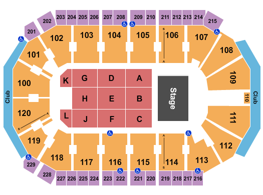 Credit Union of Texas Event Center Endstage Seating Chart