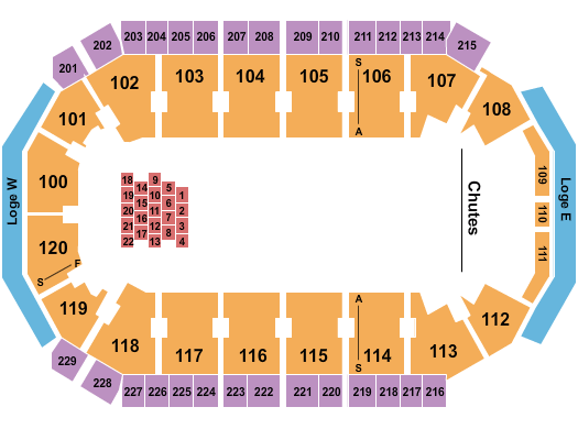 Credit Union of Texas Event Center PBR Seating Chart