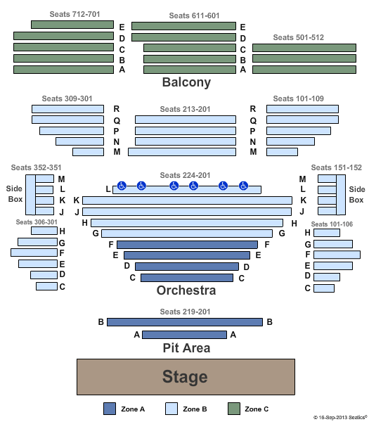 Allen Theatre Endstage - Zone 2 Seating Chart
