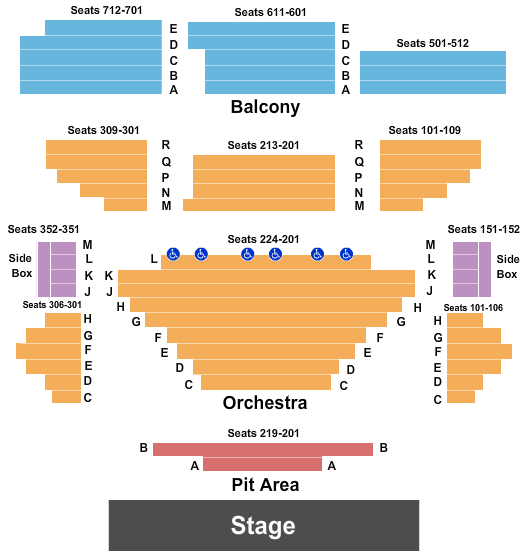 seating chart for Allen Theatre - End Stage - eventticketscenter.com