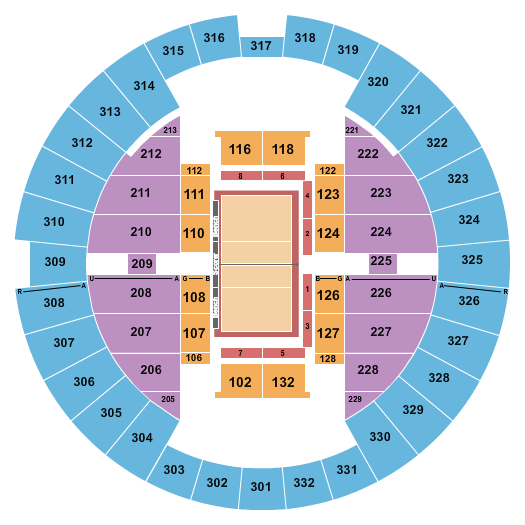 Alliant Energy Center - Veterans Memorial Coliseum Volleyball Seating Chart