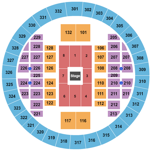 Alliant Energy Center - Veterans Memorial Coliseum Center Stage Seating Chart