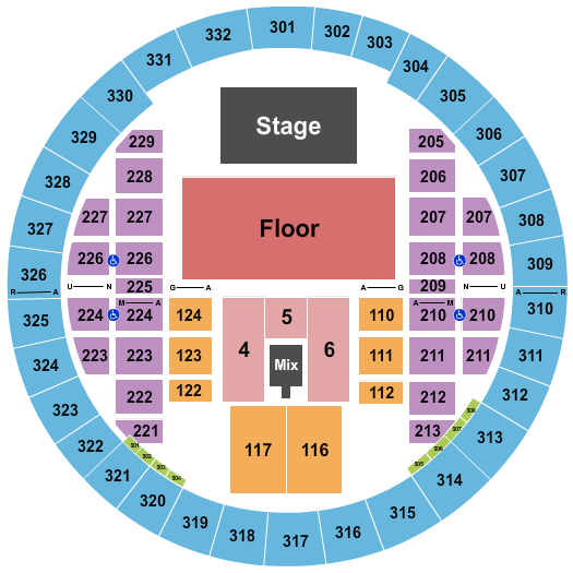 seating chart for Alliant Energy Center - Veterans Memorial Coliseum - Korn - eventticketscenter.com