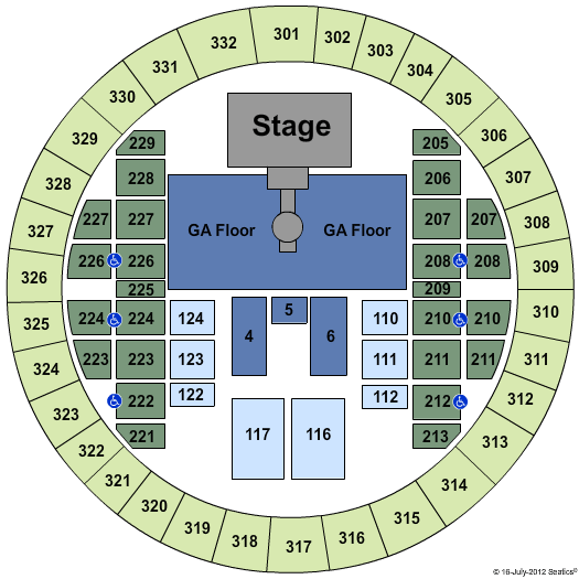 Alliant Energy Center - Veterans Memorial Coliseum Zac Brown Band Seating Chart