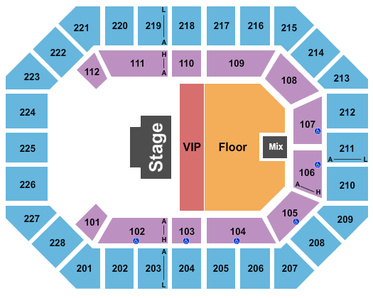 Alliant Energy PowerHouse Half House VIP/GA Floor Seating Chart