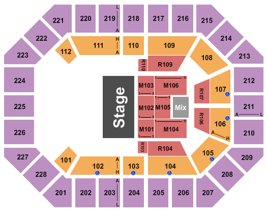 Seatmap for alliant energy powerhouse