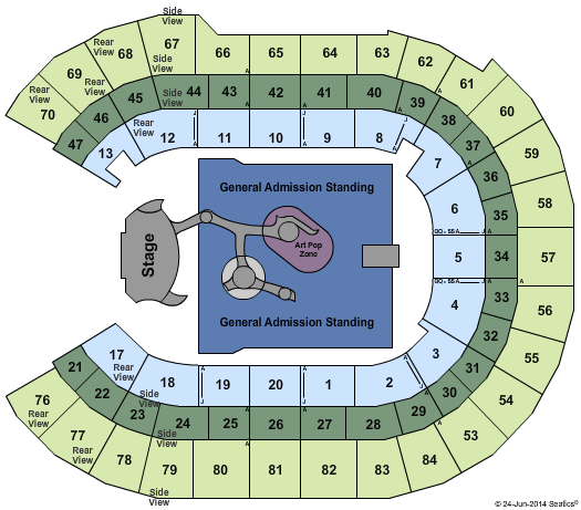 Qudos Bank Arena Lady Gaga Seating Chart