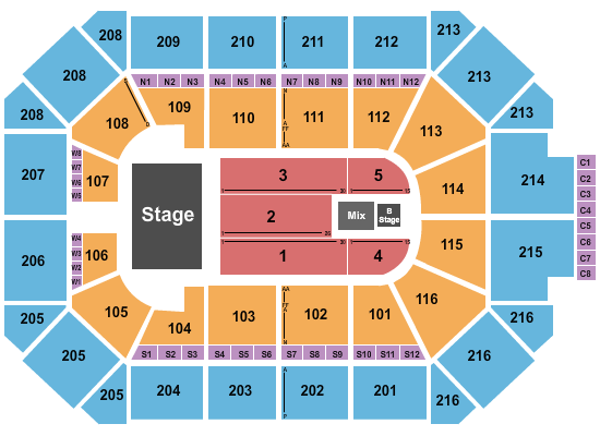 Allstate Arena Endstage with B Stage Seating Chart