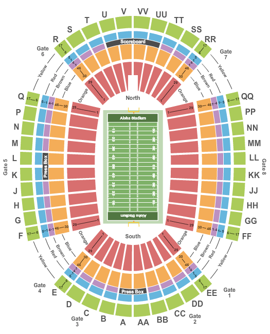 Aloha Stadium Pro Bowl Seating Chart
