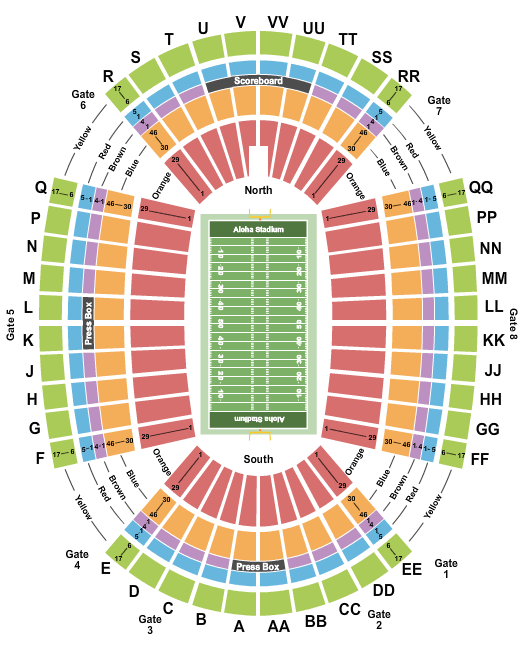 Aloha Stadium Seating Chart Rows