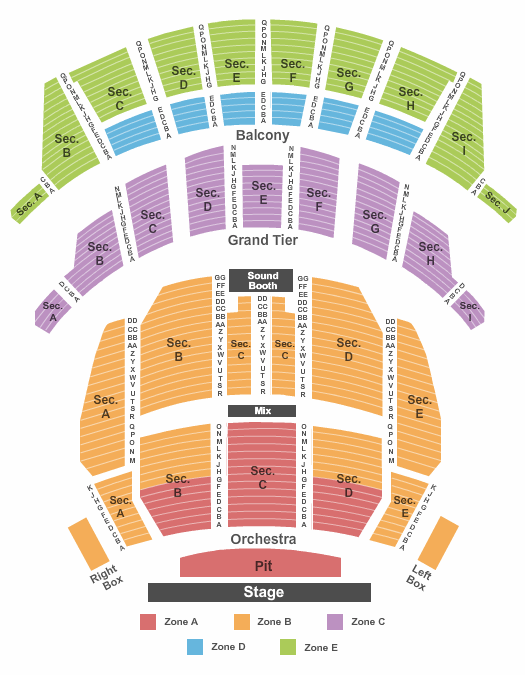 Altria Theater - Richmond Endstage Int Zone Seating Chart