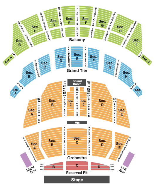 seating chart for Altria Theater - Richmond - Endstage Reserved Pit - eventticketscenter.com