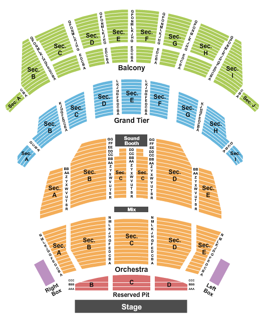 Altria Theater - Richmond Seating Map