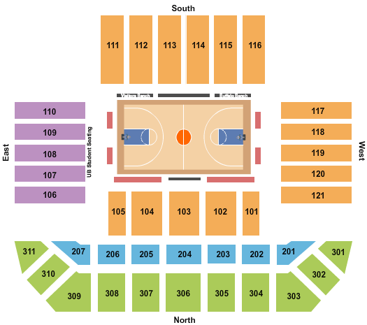 Alumni Arena - NY Basketball Seating Chart