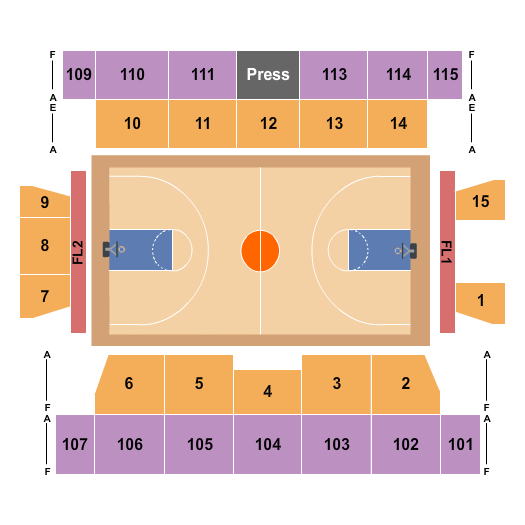Alumni Hall - RI Basketball Seating Chart