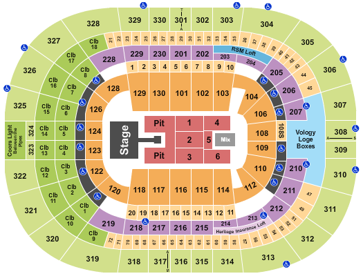 Amalie Arena Endstage Pit w/Catwalk Seating Chart