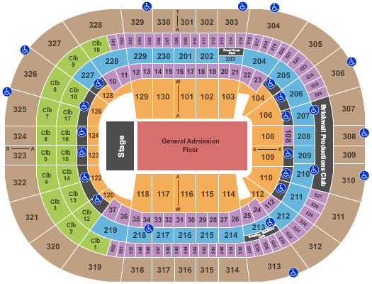 seating chart for Amalie Arena - Endstage GA Floor - eventticketscenter.com