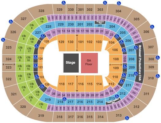 Amalie Arena End Stage GA Seating Chart