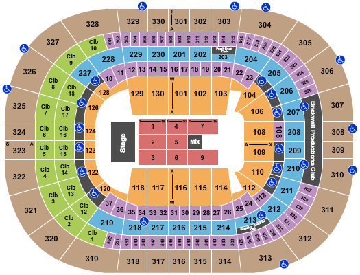 Amalie Arena Hall and Oats Seating Chart