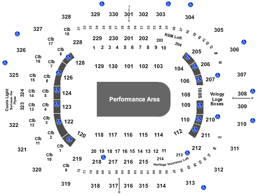 Amalie Arena Performance Area Seating Chart