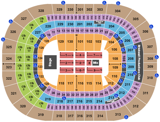 Amalie Arena TSO 2018 Seating Chart