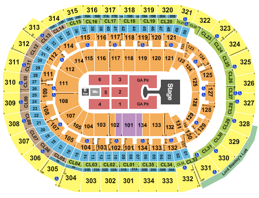 Amerant Bank Arena Disturbed Seating Chart