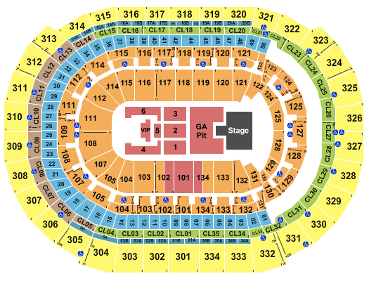 Amerant Bank Arena Endstage GA Pit 2 Seating Chart
