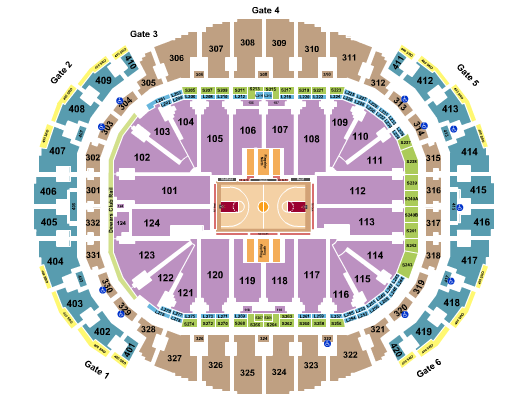 American Airlines Center Basketball Rows Seating Chart