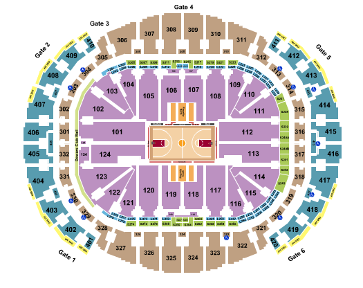 Miami Heat Home Seating Chart for playoff games at American Airlines Arena in Miami, FL