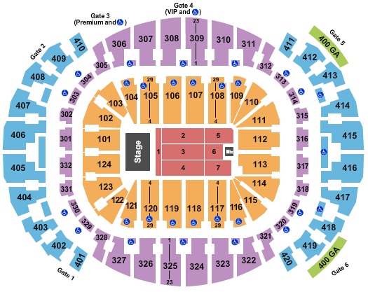 seating chart for FTX Arena - Endstage-3 - eventticketscenter.com