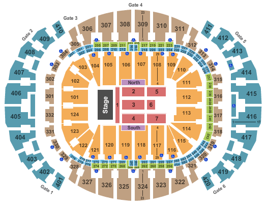 seating chart for FTX Arena - End Stage - eventticketscenter.com