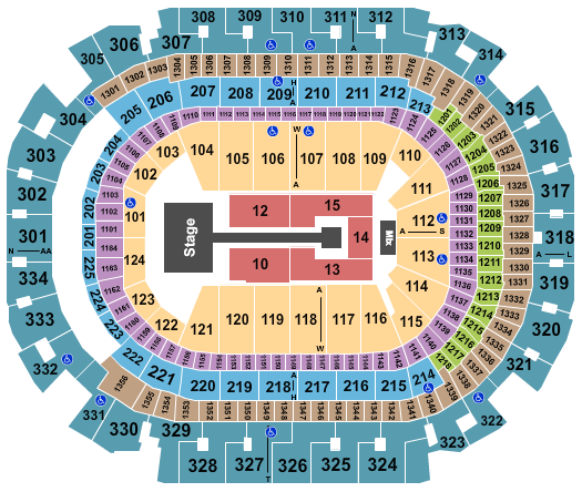seating chart for American Airlines Center Anuel AA - eventticketscenter.com