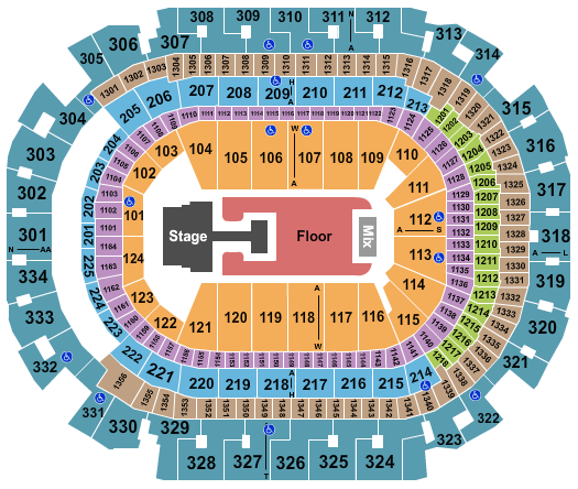 seating chart for American Airlines Center - Blackpink - eventticketscenter.com