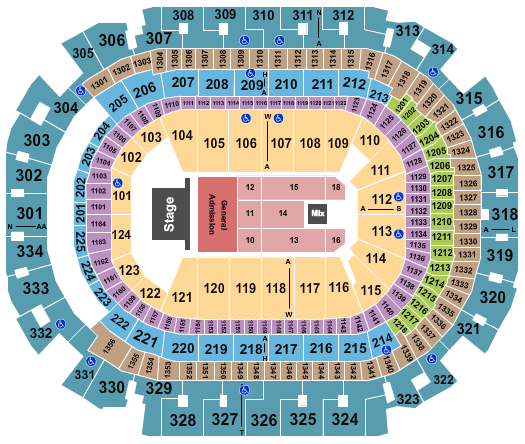 seating chart for American Airlines Center - Bruce Springsteen - eventticketscenter.com