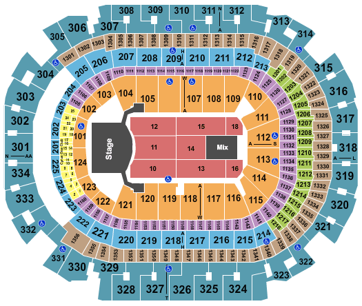 American Airlines Center Celine Dion 2020 Seating Chart