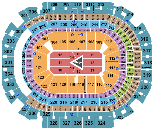 American Airlines Center Center Stage 2 Seating Chart