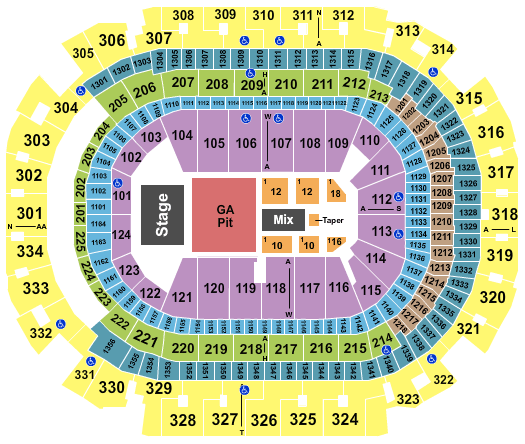 American Airlines Center Dead and Company Seating Chart