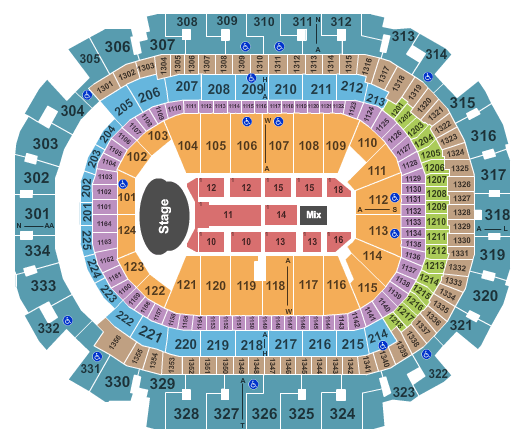 american airlines arena seating chart concert